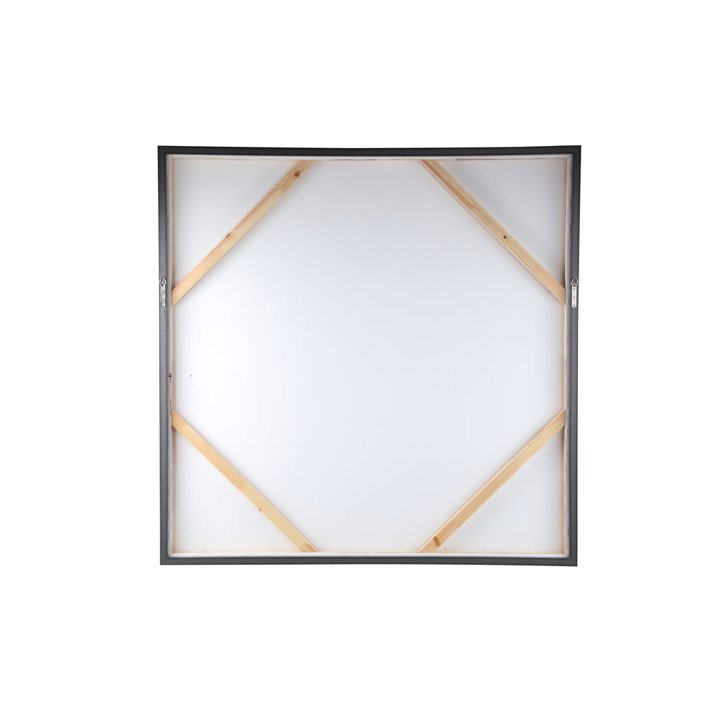 Asante Brown canvas painted wallpanel square frame PTMD - Schilderij - PTMD - livinglovely.nl