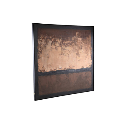 Asante Brown canvas painted wallpanel square frame PTMD - Schilderij - PTMD - livinglovely.nl