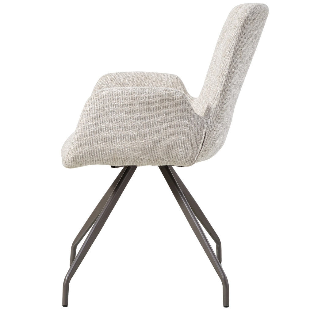 Athena Cream dining chair legacy 15 dove clay legs PTMD - Eetkamerstoel - PTMD - livinglovely.nl