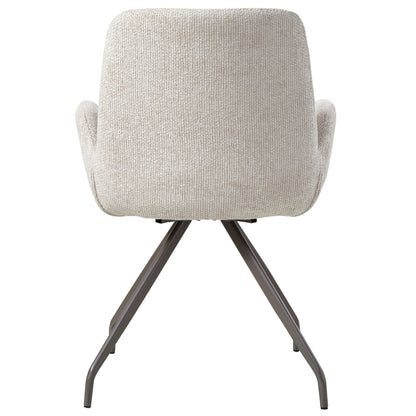 Athena Cream dining chair legacy 15 dove clay legs PTMD - Eetkamerstoel - PTMD - livinglovely.nl