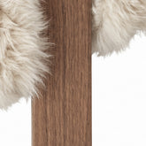Avelon Eetkamerstoel Echte Schapenvacht Beige Essenhout van PTMD, extra aanzicht van de eetkamerstoel in beige
