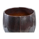 Ayasha Silver glazed ceramic pot shiny round Set van 4 PTMD - Pot - PTMD - livinglovely.nl