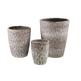 Ayli Brown Glazed Ceramic Pot High Round SV3 PTMD - Pot - PTMD - livinglovely.nl