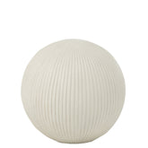 Bal Deco Klei Wit Medium 31.5x31.5x29.5cm - Buiten-divers - J-Line - livinglovely.nl