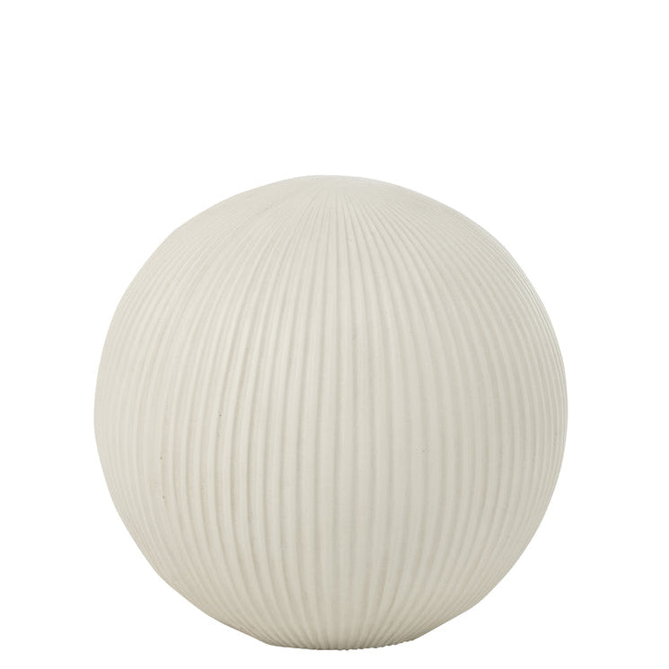 Bal Deco Klei Wit Medium 31.5x31.5x29.5cm - Buiten-divers - J-Line - livinglovely.nl