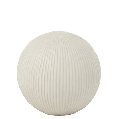 Bal Deco Klei Wit Medium 31.5x31.5x29.5cm - Buiten-divers - J-Line - livinglovely.nl