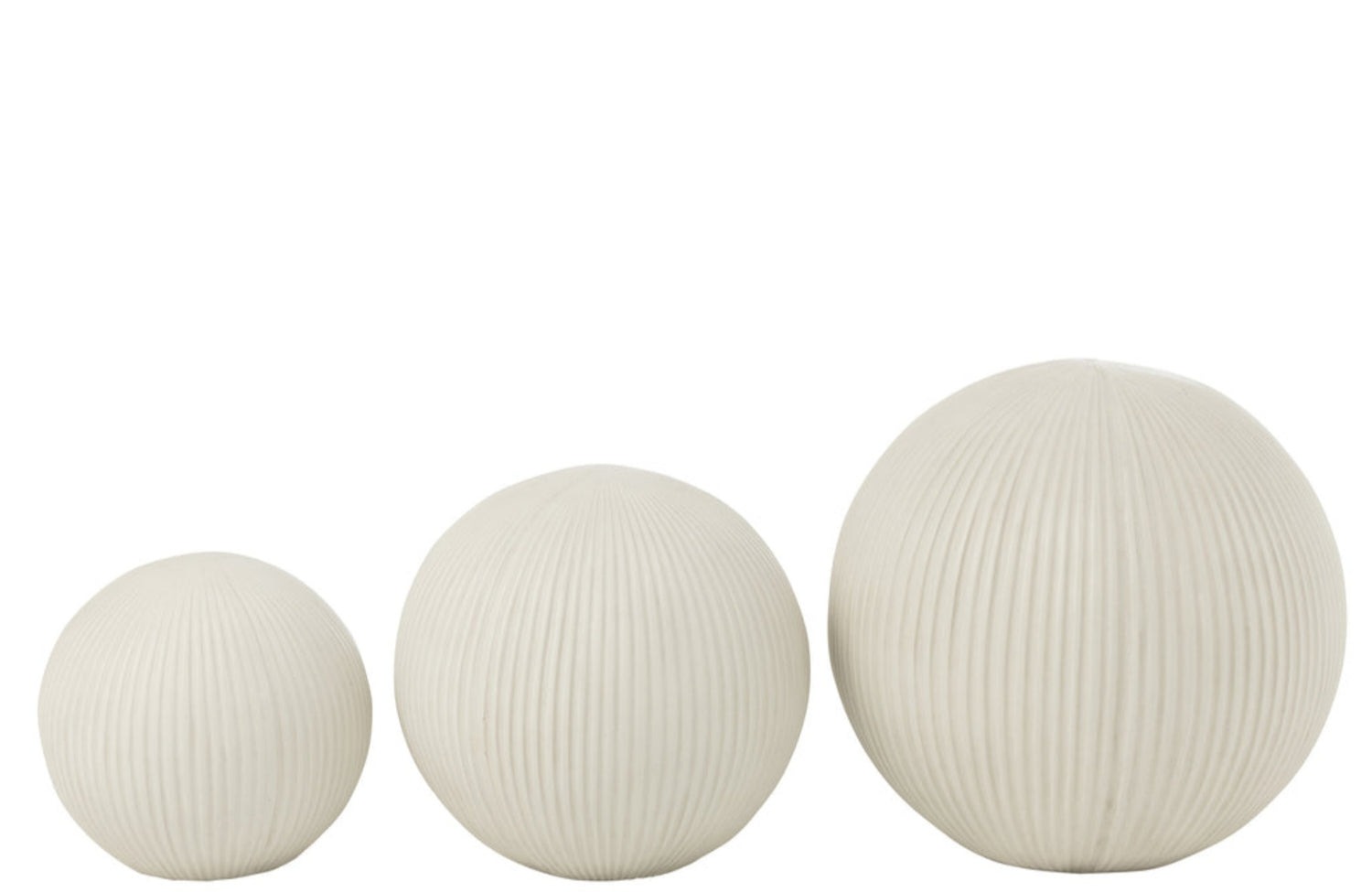 Bal Deco Klei Wit Medium 31.5x31.5x29.5cm - Buiten-divers - J-Line - livinglovely.nl