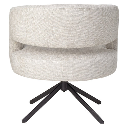 Baldr Cream dining chair legacy 15 dove black leg PTMD - Eetkamerstoel - PTMD - livinglovely.nl