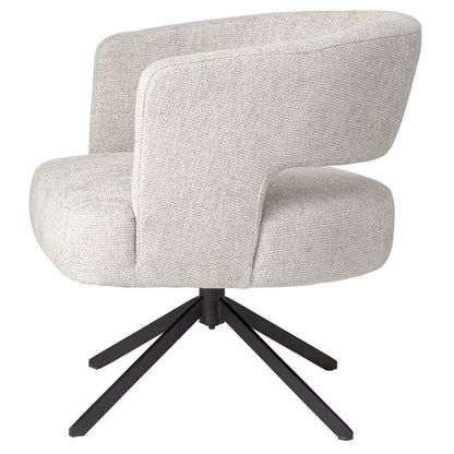 Baldr Cream dining chair legacy 15 dove black leg PTMD - Eetkamerstoel - PTMD - livinglovely.nl