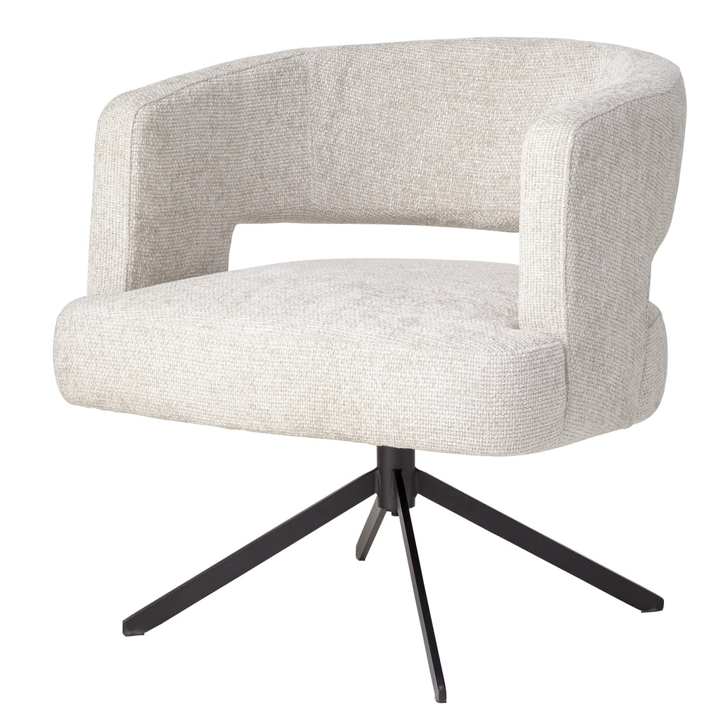Baldr Cream dining chair legacy 15 dove black leg PTMD - Eetkamerstoel - PTMD - livinglovely.nl