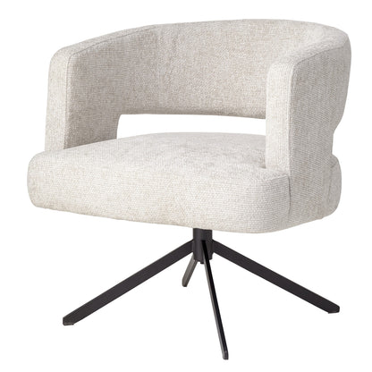 Baldr Cream dining chair legacy 15 dove black leg PTMD - Eetkamerstoel - PTMD - livinglovely.nl