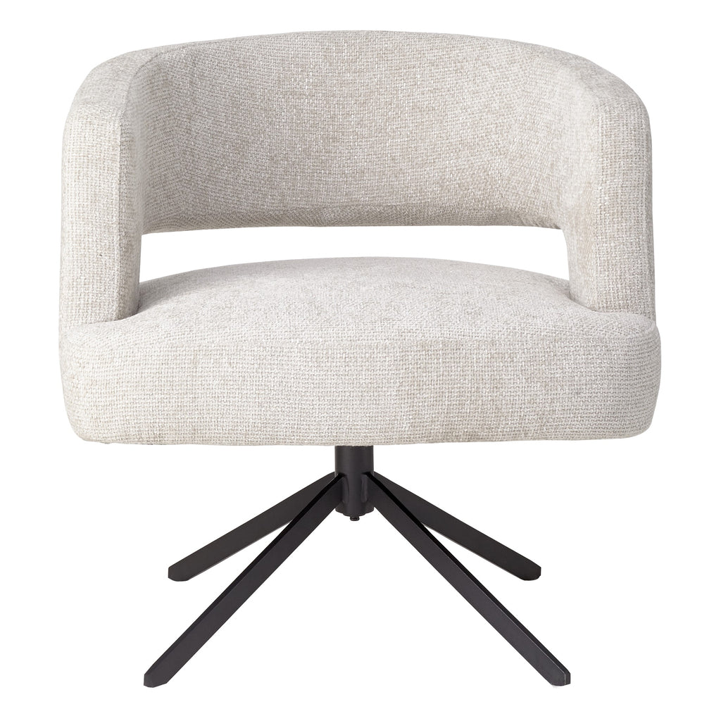Baldr Cream dining chair legacy 15 dove black leg PTMD - Eetkamerstoel - PTMD - livinglovely.nl