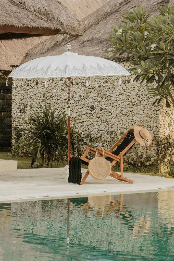 Bali Parasol - Half Zilver Crème - 180cm - Parasol - Todo Bien - livinglovely.nl