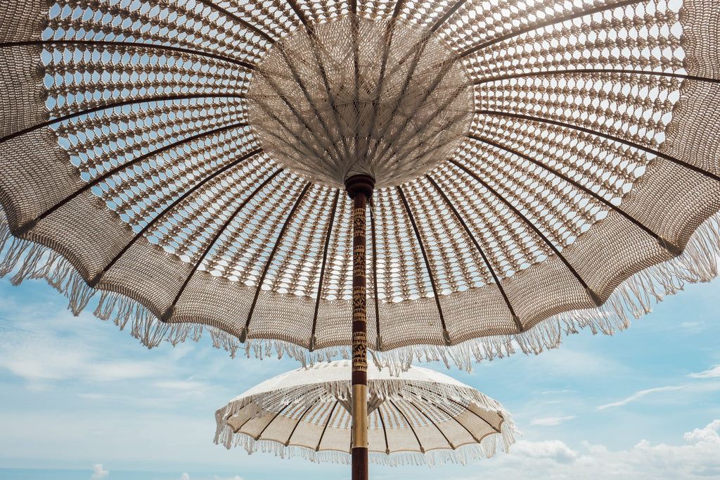 Bali Parasol - Macrame - Créme - 180cm - Parasol - Todo Bien - livinglovely.nl