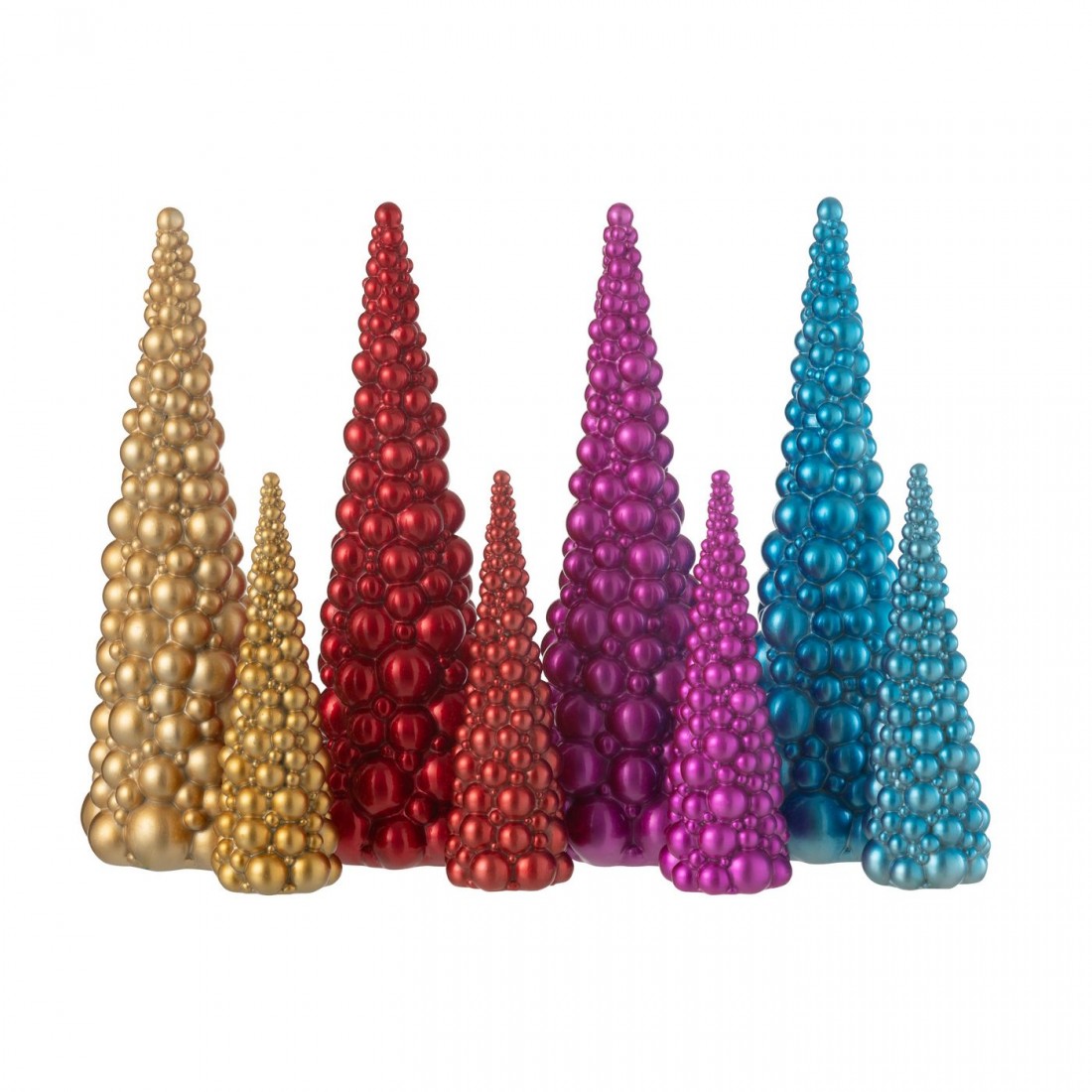 Ballen Kerstboom Resine Mix Small Set Van 4 - Kerstdecoratie - J-Line - livinglovely.nl
