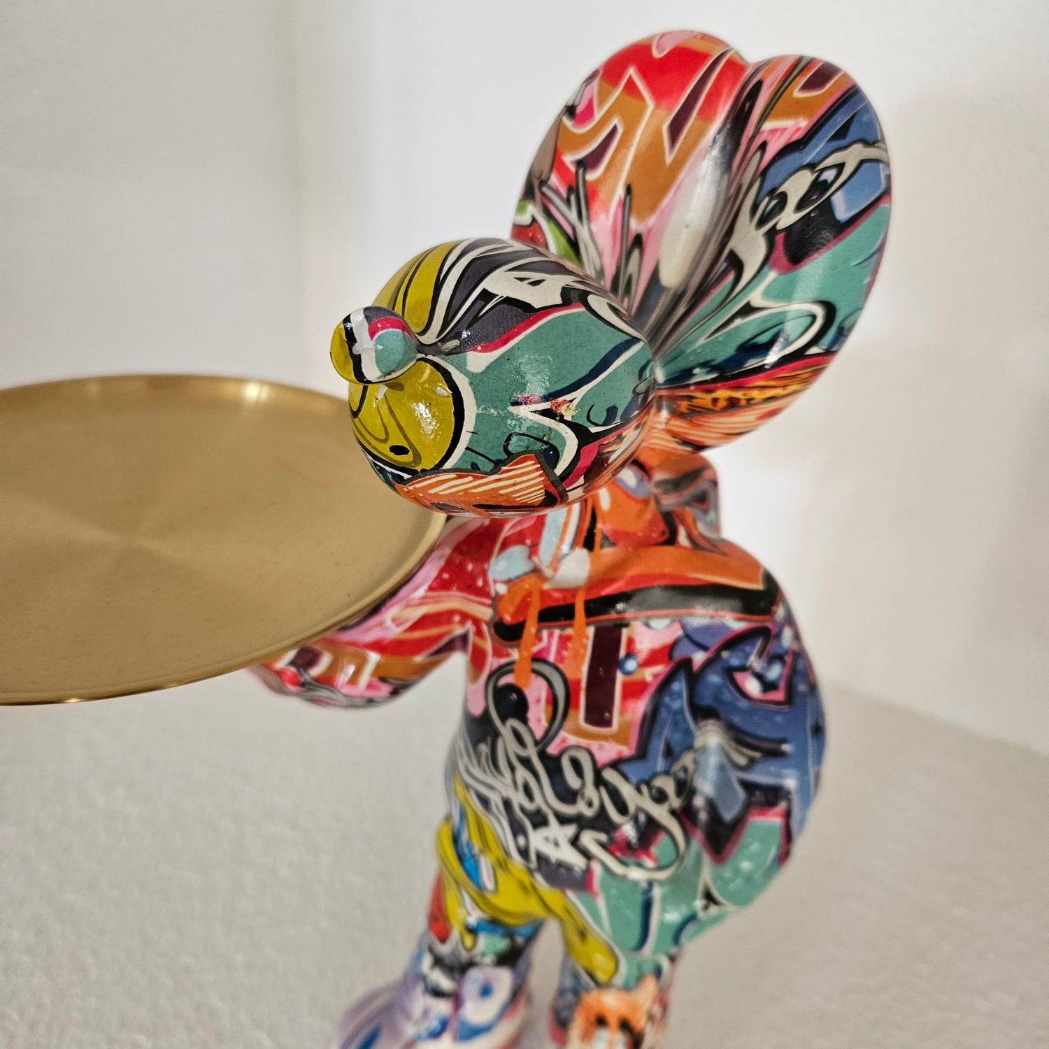 Ballon hondje met gouden dienblad - Beeld - Evergreen Home Decoration - livinglovely.nl