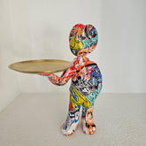 Ballon hondje met gouden dienblad - Beeld - Evergreen Home Decoration - livinglovely.nl