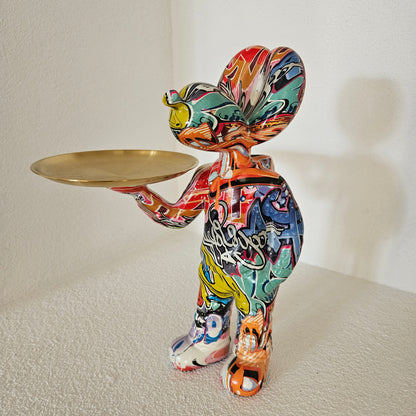 Ballon hondje met gouden dienblad - Beeld - Evergreen Home Decoration - livinglovely.nl