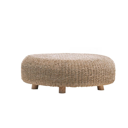 Laui Lounge Banana Leaf Pouf Orilla van 100 cm doorsnede, handgeweven bananenblad