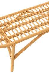 Bank Ana Rotan Naturel 120cm - Bankje - J-Line - livinglovely.nl