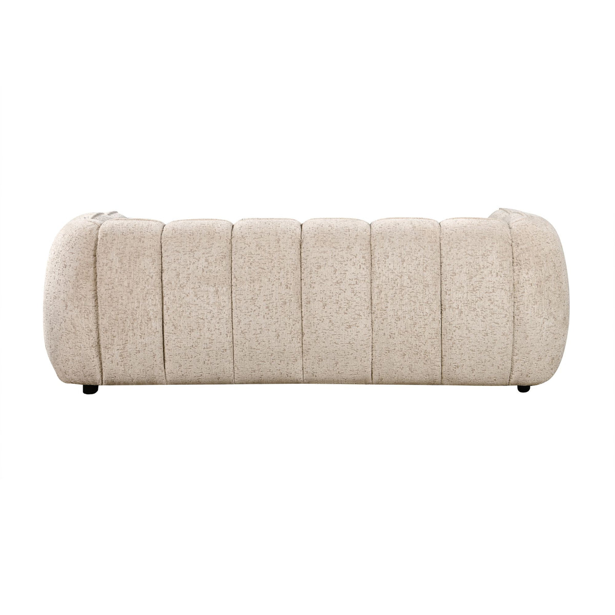 Bank Morris 3-Zits Beige van Starfurn van achteren, met lage afgeronde rugleuning