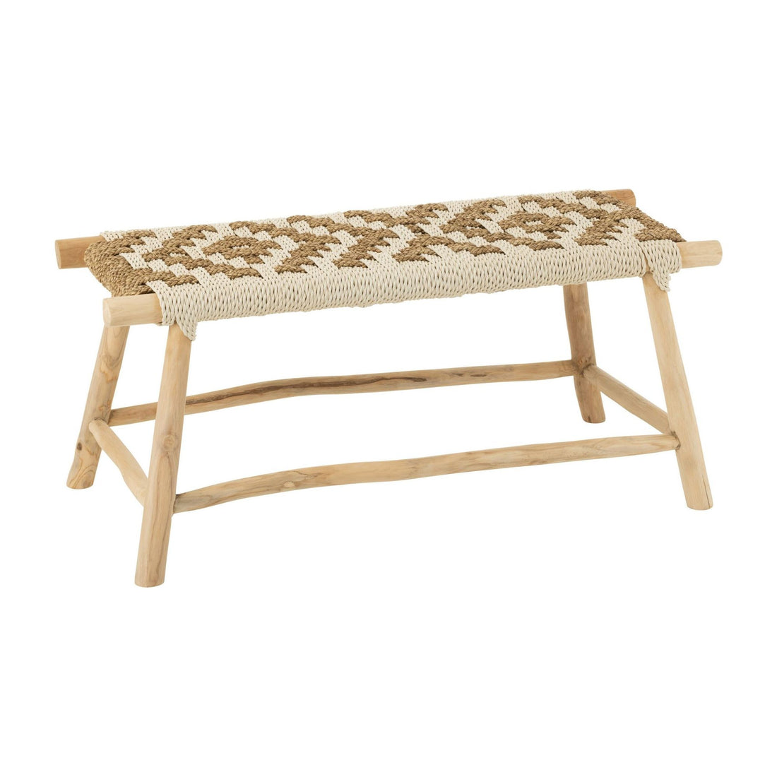 Bank Waverly Teakhout/Zeegras Naturel/Wit J-Line