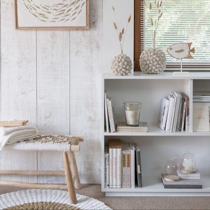 Bank Waverly Teakhout/Zeegras Naturel/Wit J-Line