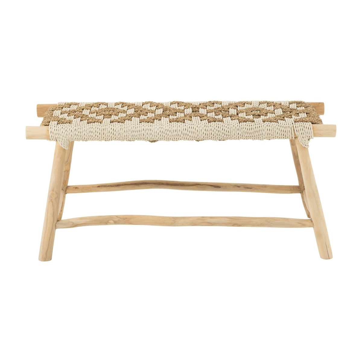 Bank Waverly Teakhout/Zeegras Naturel/Wit J-Line