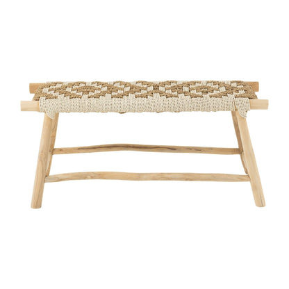 Bank Waverly Teakhout/Zeegras Naturel/Wit J-Line