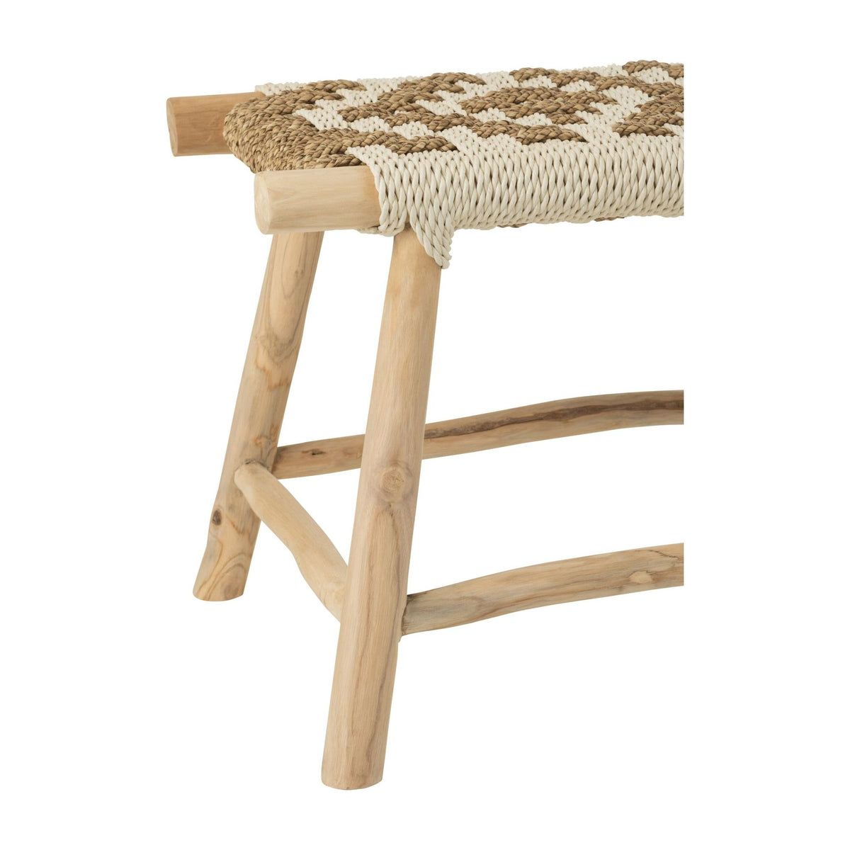 Bank Waverly Teakhout/Zeegras Naturel/Wit J-Line