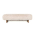 Bankje van PTMD in beige Hair stof met naturel houten poten