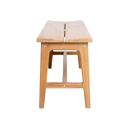 Bankje Teakhout Beige 120cm van Raw Materials, bankje als zitplek in de hal