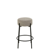 Barkruk Boucle Multiplex/Polyester Grijs/Zwart - Barkruk - J-Line - livinglovely.nl