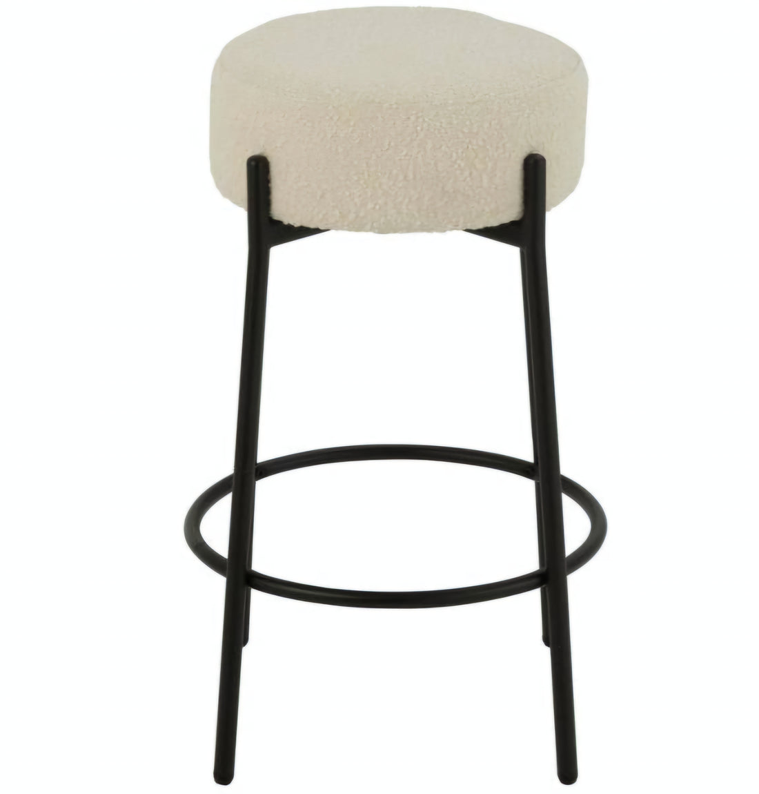 Barkruk Boucle Multiplex/Polyester Wit/Zwart - Barkruk - J-Line - livinglovely.nl