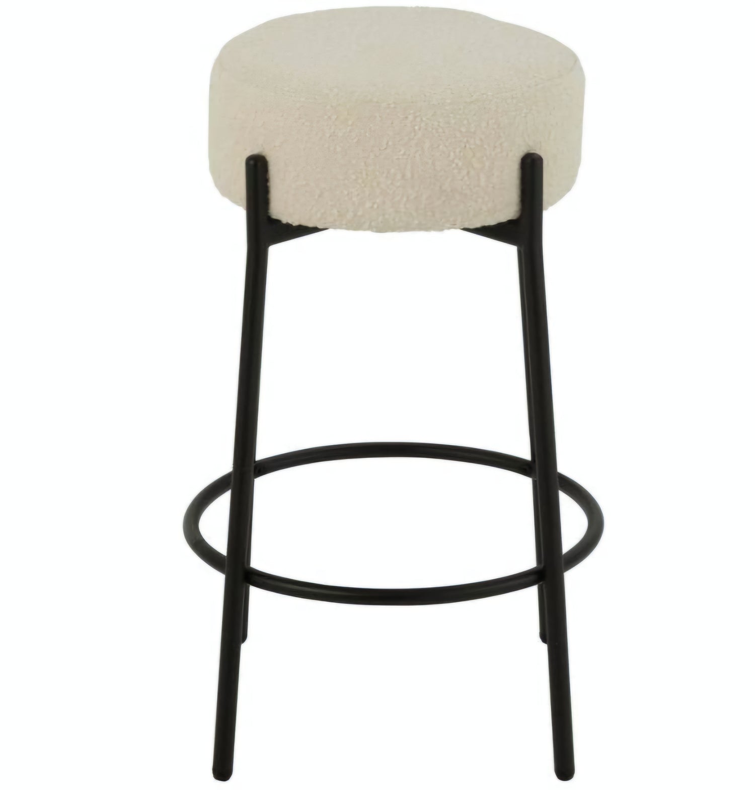 Barkruk Boucle Multiplex/Polyester Wit/Zwart - Barkruk - J-Line - livinglovely.nl