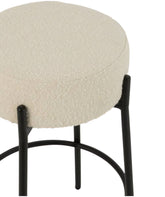 Barkruk Boucle Multiplex/Polyester Wit/Zwart - Barkruk - J-Line - livinglovely.nl