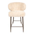 Ares barkruk van PTMD met beige Hair bekleding en slank metalen onderstel