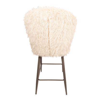 Zachte beige Hair stof van de Ares barkruk van PTMD in detail
