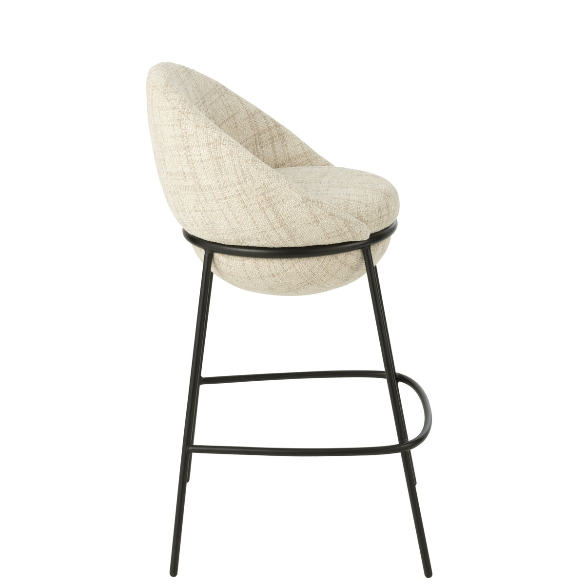 Barkruk Ijzer Beige/Zwart - J-Line
