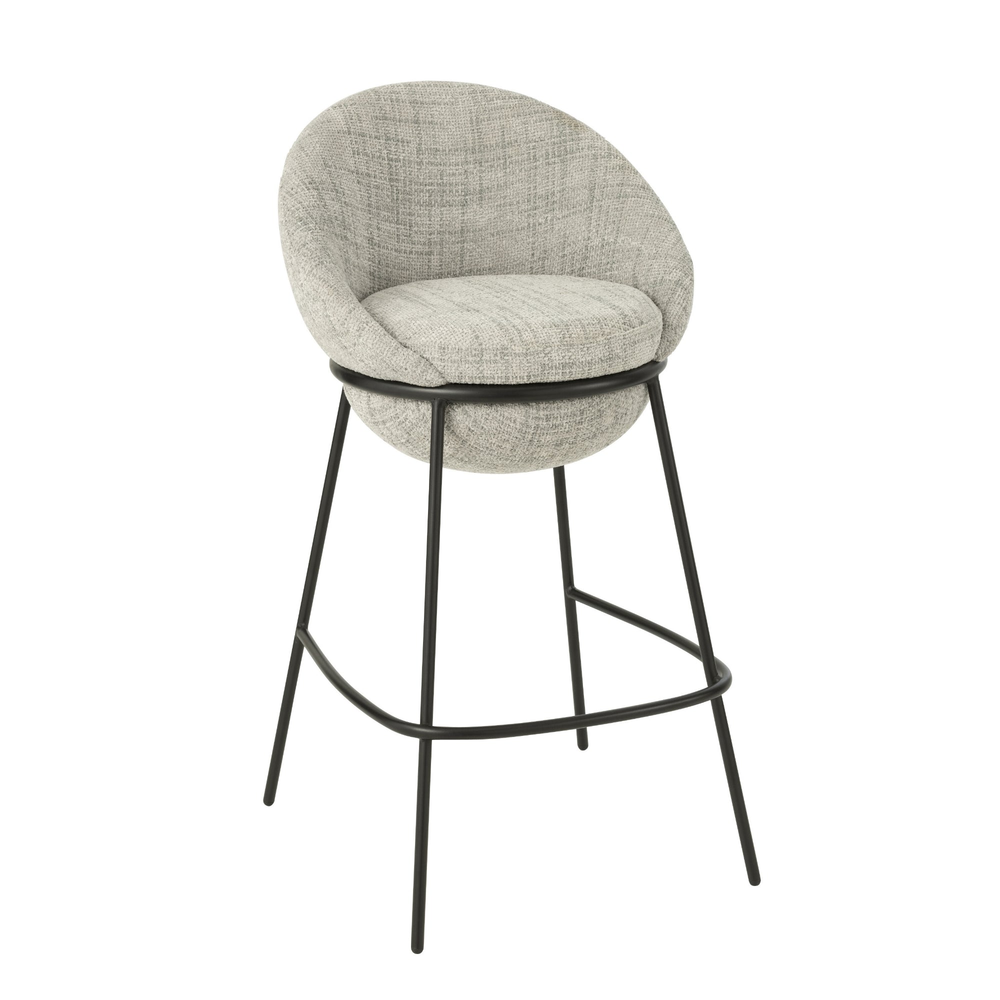 Barkruk Napoli Grijs - J-Line - Barkruk - J-Line - livinglovely.nl