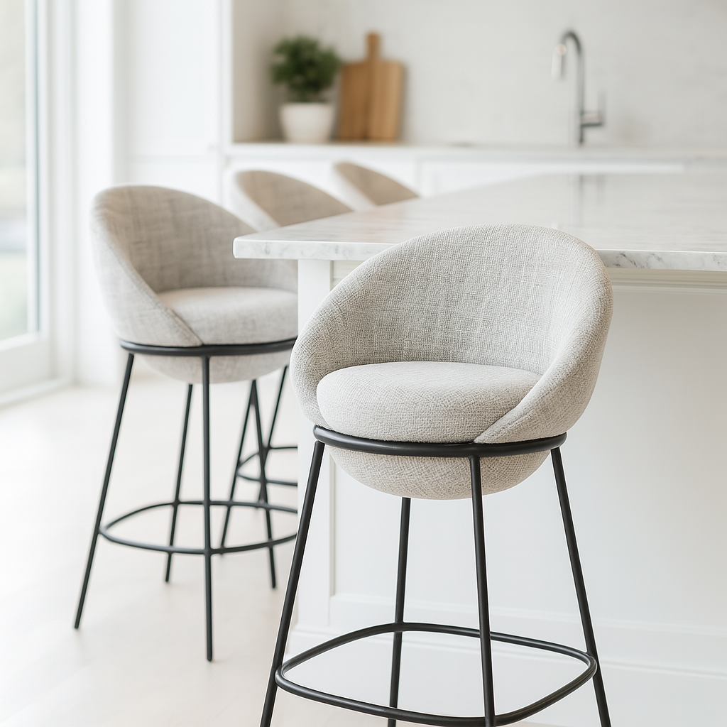 Barkruk Napoli Grijs - J-Line - Barkruk - J-Line - livinglovely.nl