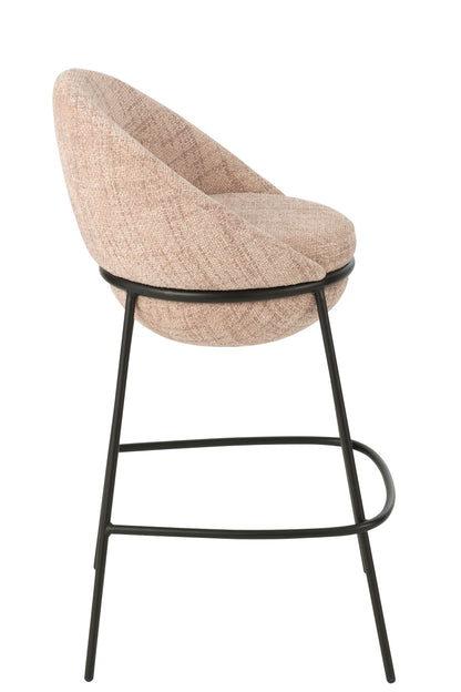 Barkruk Napoli Licht Roze- J-Line - Barkruk - J-Line - livinglovely.nl