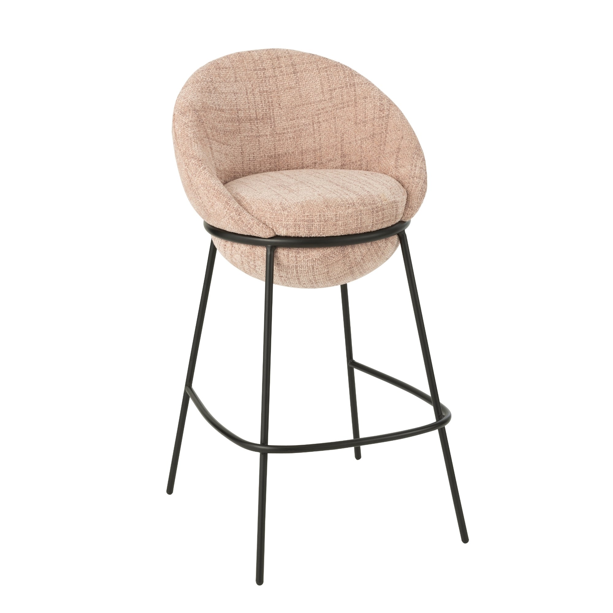 Barkruk Napoli Licht Roze- J-Line - Barkruk - J-Line - livinglovely.nl