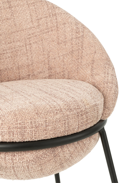 Barkruk Napoli Licht Roze- J-Line - Barkruk - J-Line - livinglovely.nl