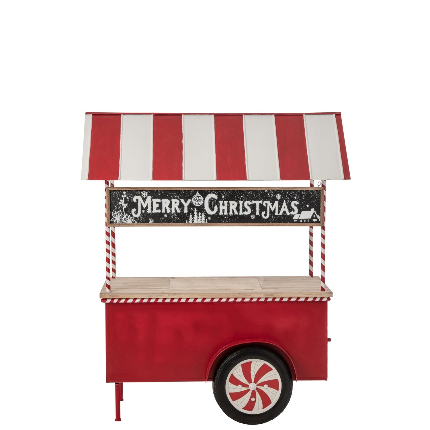 Barmeubel Kiosk Metaal Rood/Wit van J-Line, kioskvormig barmeubel in rood met wit, 187cm hoog