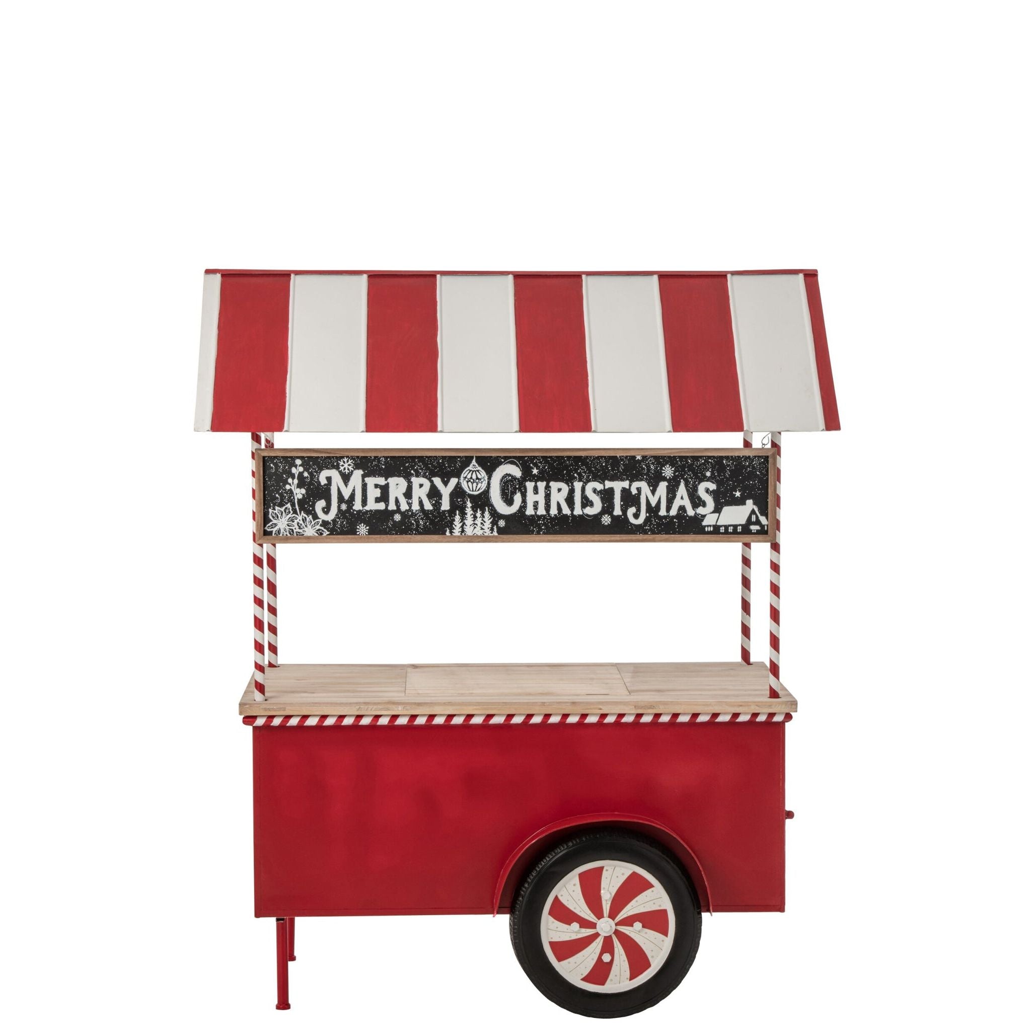 Barmeubel Kiosk Metaal Rood/Wit van J-Line, kioskvormig barmeubel in rood met wit, 187cm hoog