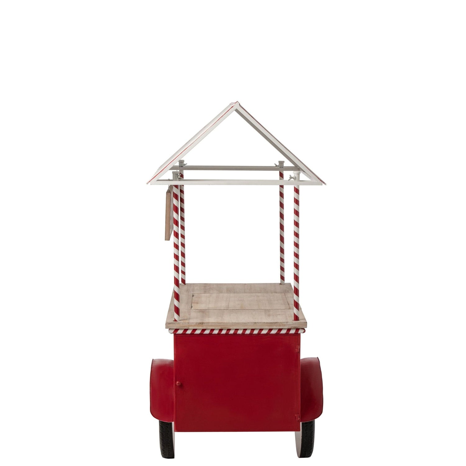 Rood met wit barmeubel in kioskvorm van J-Line, metaal met houten details