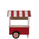 Barmeubel Kiosk van J-Line in rood en wit, serveerkiosk van 134cm breed