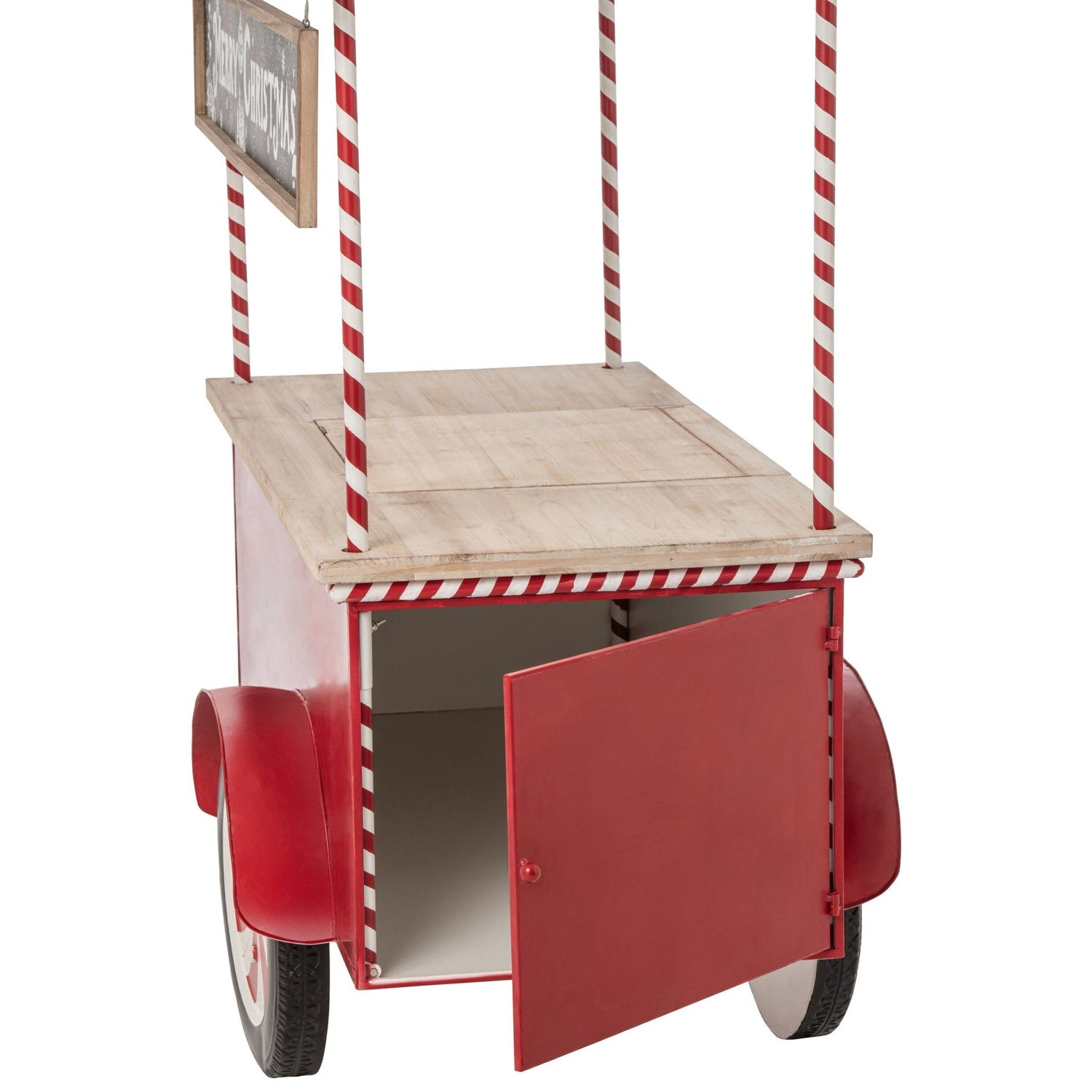 Barmeubel Kiosk van J-Line in rood met wit, blikvanger voor feest, tuin of horeca