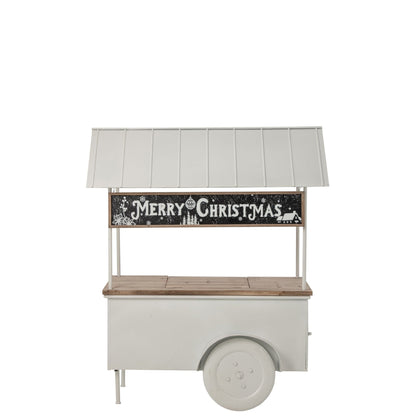 Barmeubel Kiosk Metaal Wit van J-Line, kioskvormig barmeubel in wit, 187cm hoog